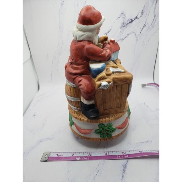 Vintage Homco Santa Claus Revolving Music Box Jingle Bells Porcelain Figurine - Picture 8 of 8